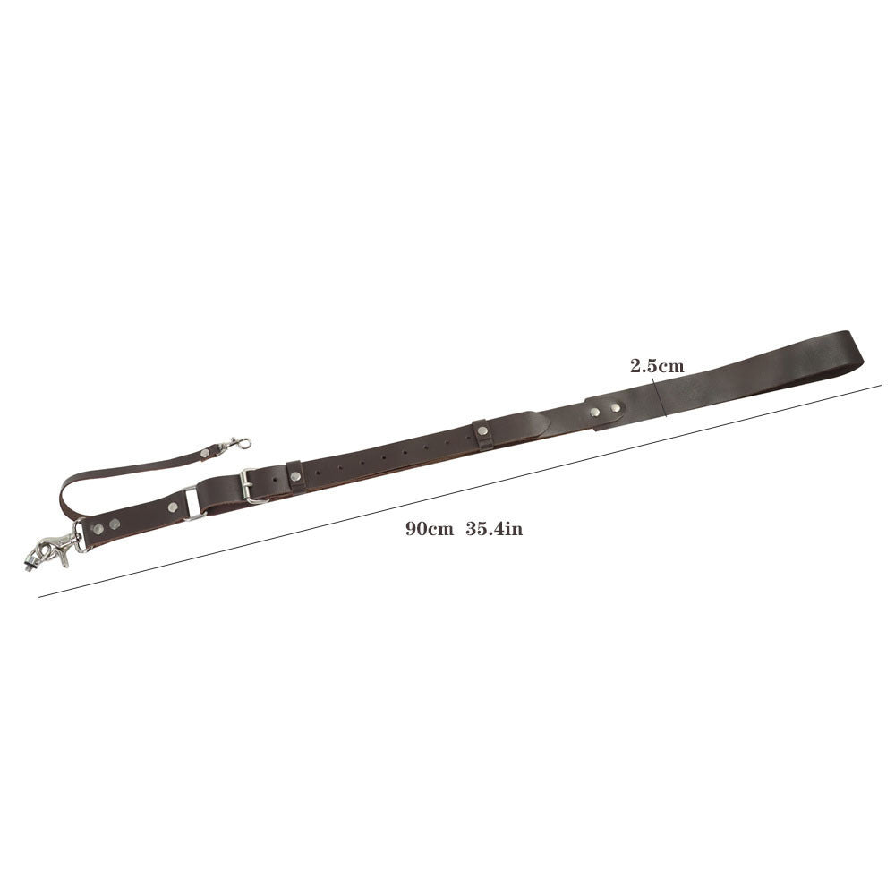 Coffee Adjustable Genuine Leather Camera Strap - Crossbody Shoulder Sling for DSLR/SLR(The camera is a prop and is not included)