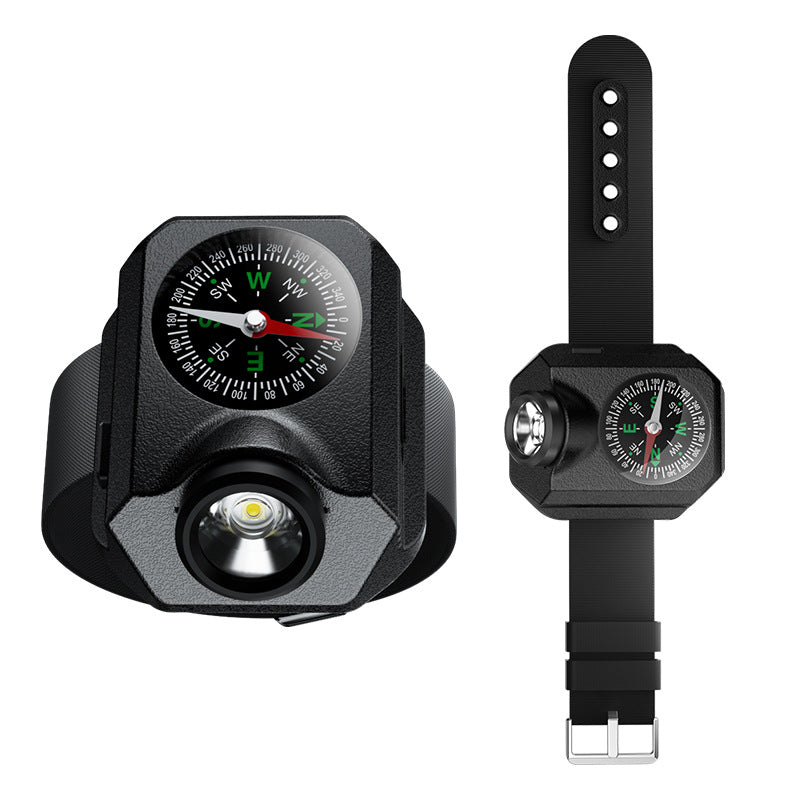 XPG Wrist Light for Outdoor Camping - Rechargeable LED Running Light with Compass and Watch for Survival and Adventure