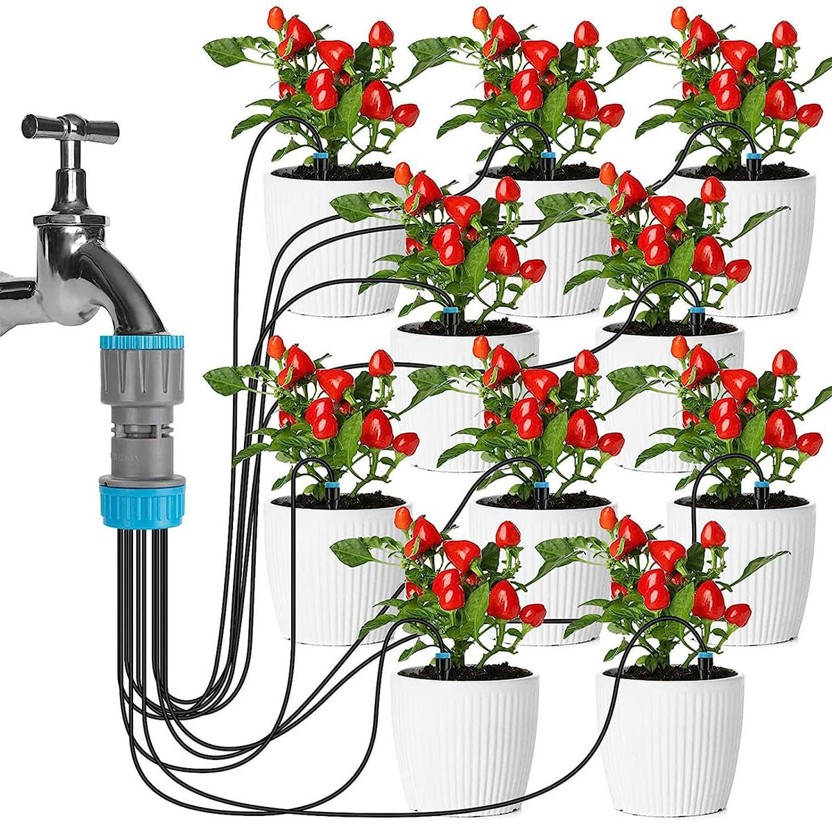2 Pcs 10-Piece Slow Drip Watering Kit - 160cm Tube Length for Potted Plants, Succulents & Indoor Gardening