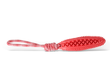 Red Star Long Olive Durable Cotton Rope Dog Toy Set (2-Pack) - Chew, Tug & Treat Dispensing Ball for Dental Health