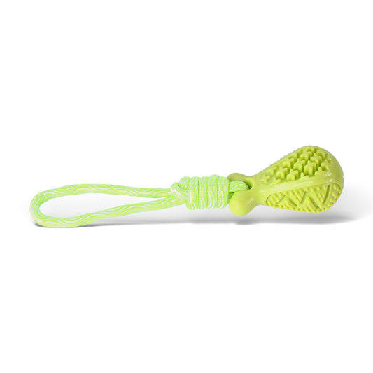 Green Single Drop of Water Durable Cotton Rope Dog Toy Set (3-Pack) - Chew, Tug & Treat Dispensing Ball for Dental Health