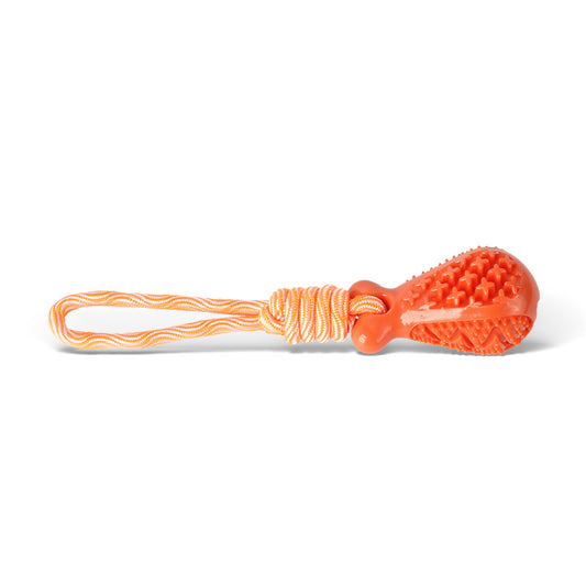 Orange Single Drop of Water Durable Cotton Rope Dog Toy Set (3-Pack) - Chew, Tug & Treat Dispensing Ball for Dental Health