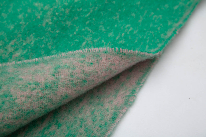 Orange Plush Gradient Winter Scarf Shawl - Thick Textured Circle Yarn with Chunky Tassels - 185cm x 40cm