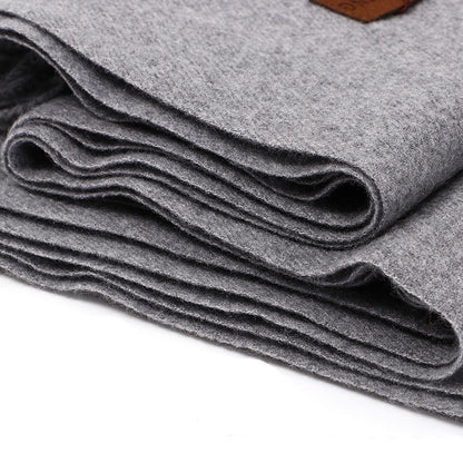Luxury Cashmere Blend Scarf, Large 200x70cm Fringed Scarf (Dark Heather Gray)