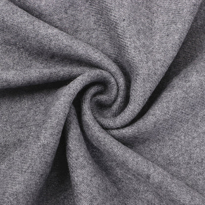 Luxury Cashmere Blend Scarf, Large 200x70cm Fringed Scarf (Dark Heather Gray)