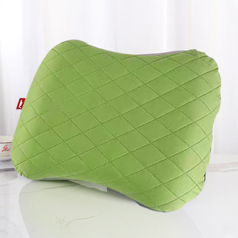 Inflatable Camping Pillow - Lightweight 46x32x12cm Travel Pillow 180g in Green