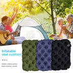 Inflatable Seat Cushion - Portable 40x30x5cm Camping Pad in Olive Grey