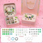 Green Kids DIY Beaded Bracelet Set - Creative Jewelry Making Kit with Princess Gift Box and Display Stand
