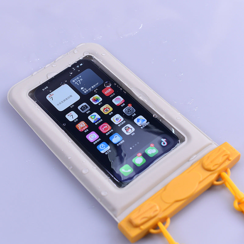 IPX8 Waterproof Phone Pouch with Inflatable Floating Layer,Touchscreen Dry Bag for Swimming(black)