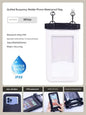 IPX8 Waterproof Phone Pouch with Inflatable Floating Layer,Touchscreen Dry Bag for Swimming(white)