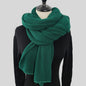 Green Imitation Cashmere Solid Scarf - Warm Winter Shawl for Men and Women