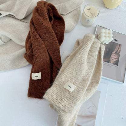 Gray Cozy Knit Scarf - Soft Wool-Blend Winter Neck Wrap, Warm and Stylish