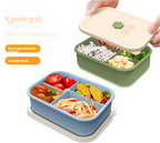 Dark blue Microwave-Safe Silicone Lunch Box with 4 Compartments - Airtight Bento Box for Work and Travel