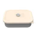 Gray Microwave-Safe Silicone Lunch Box with 4 Compartments - Airtight Bento Box for Work and Travel