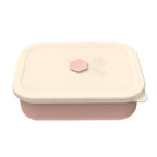 Lotus color Microwave-Safe Silicone Lunch Box with 4 Compartments - Airtight Bento Box for Work and Travel