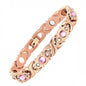 Magnetic Therapy Bracelet - Anti-Allergy Jewelry with Gemstone Design and Health Benefits(Rose Gold)