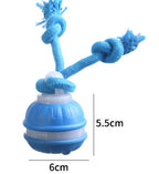 Interactive Dog Chew Toy with Rope - Durable Treat Dispensing Ball for Play & Dental Health(blue)