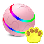 Interactive Auto Pet Toy Ball with Remote Control - USB Rechargeable, LED Lights, Sturdy & Waterproof(pink)