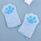 Adorable Pet Paw Grooming & Drying Mitt - Super Absorbent Fleece Material(Blue)