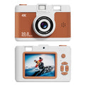 Compact 4K Digital Camera - 50MP, 16x Zoom, 2.4-inch IPS Screen, WiFi & Fill Light - Retro CCD Style(Brown)