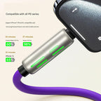Universal PD Fast Charging Cable with LED Indicator - Zinc Alloy, Durable 1.5m Silicone Cord - Multiple Connector Options(Blue)