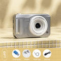 Student HD Digital Camera - 44MP, 8x Zoom, Autofocus, Dual Lens, Type-C Charging (Silver)