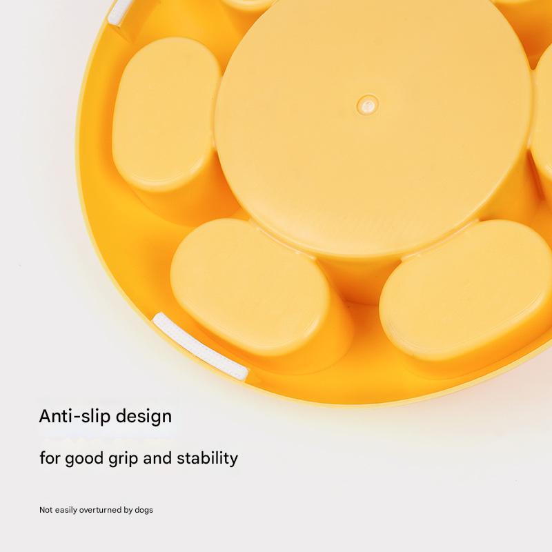 Interactive Pet Slow Feeder & Puzzle Toy - Press to Dispense Food, Improves Digestion(yellow)