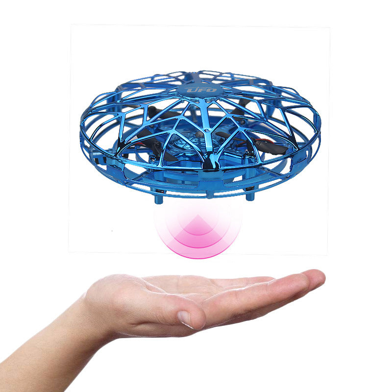 Hand-Controlled UFO Mini Drone with LED Lights & Obstacle Avoidance(blue)