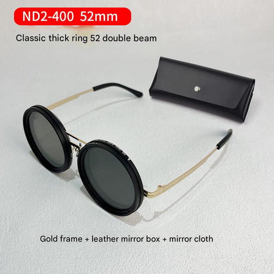 Adjustable ND9 Filter Sunglasses,Steampunk Retro Design with Polarized HD Anti-Glare Lenses(gold)