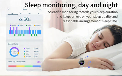 Elegant Women's Smartwatch,HD Touchscreen, Bluetooth Calls, Health Monitoring(Purple)