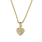 Iced Out Heart Pendant Necklace - 5A+ CZ Stones, 14K Gold Plated with Rope Chain(gold)