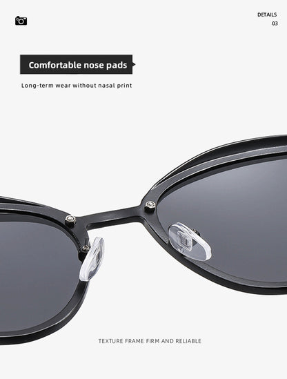 2-pcs Brown Elegant Women's Cat Eye Sunglasses - Anti-Glare, Lightweight Frame