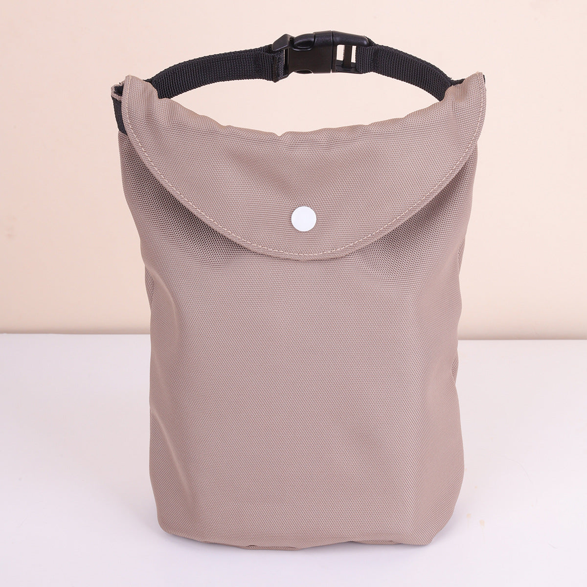 2-pcs Khaki Portable Pet Food Storage Bag - Roll Top Treat Pouch for Travel & Walks