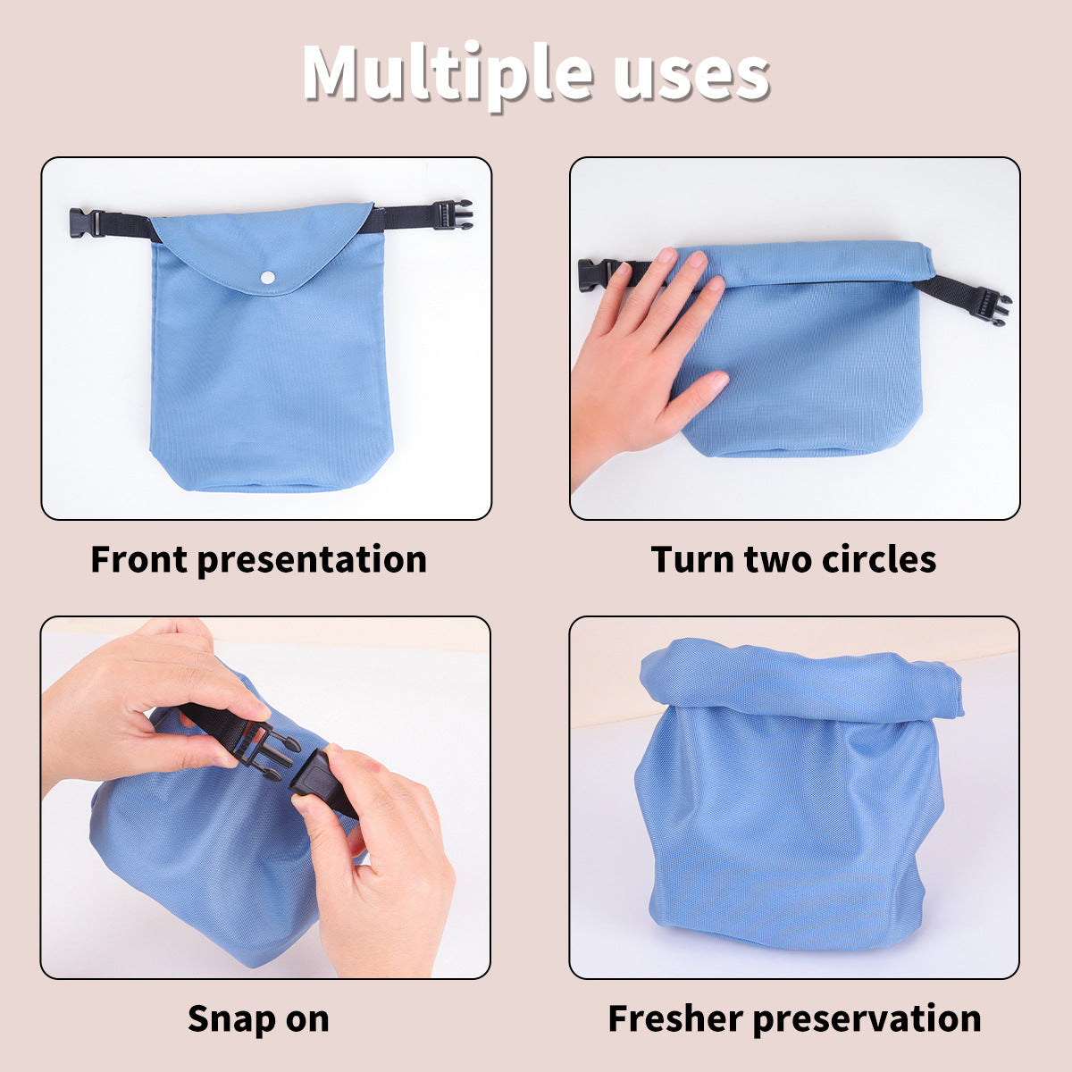 2-pcs Red Portable Pet Food Storage Bag - Roll Top Treat Pouch for Travel & Walks