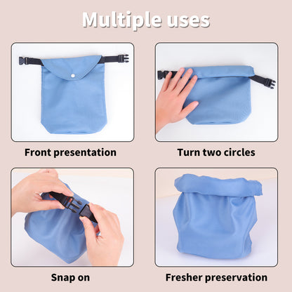 2-pcs Red Portable Pet Food Storage Bag - Roll Top Treat Pouch for Travel & Walks