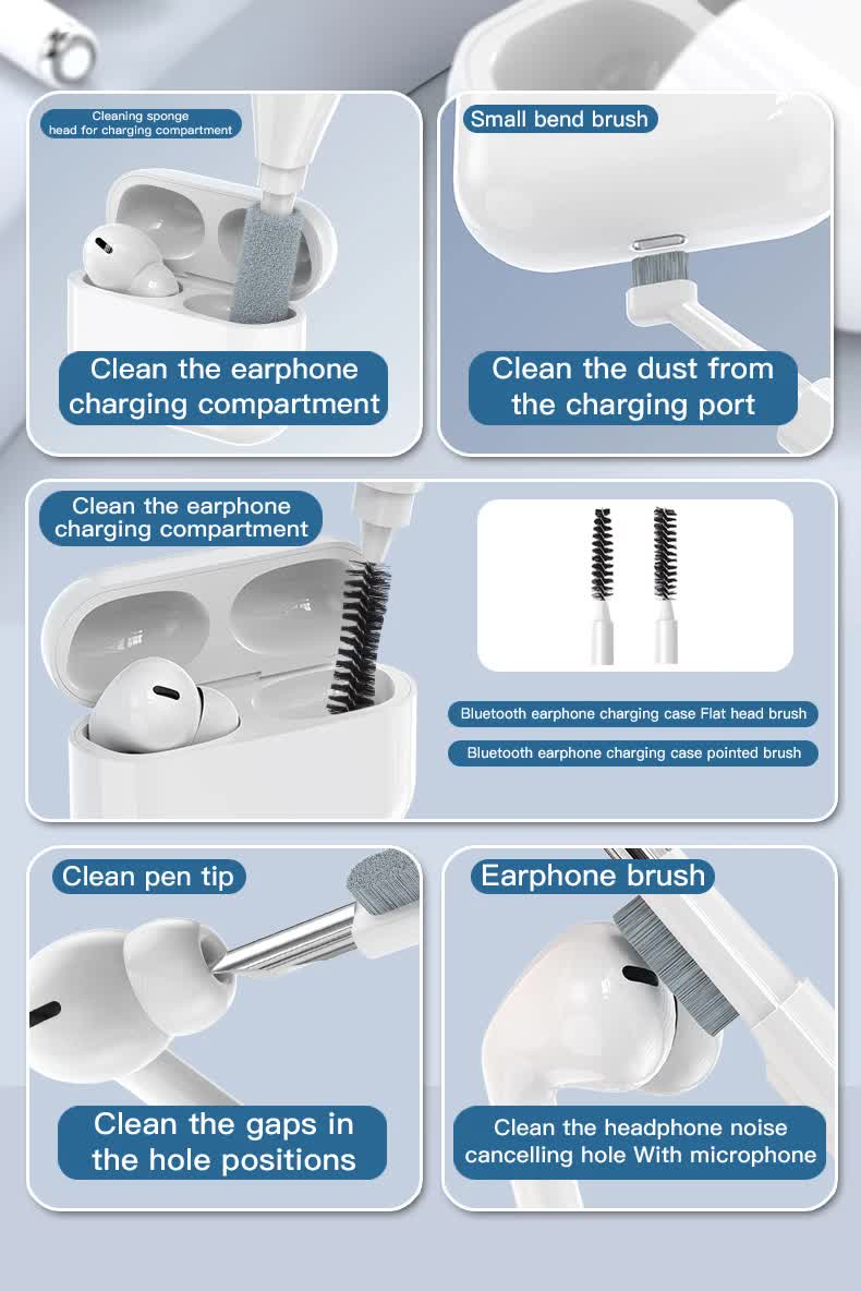 Black 22-in-1 Electronics Cleaning Kit - for Keyboards, Airpods, Laptops, Cell Phones, Cameras