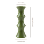 Glossy GreenCeramic Vase - Unique Bamboo-Look Design (25.5x9x7cm)