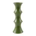 Glossy GreenCeramic Vase - Unique Bamboo-Look Design (25.5x9x7cm)