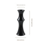 Glossy Black Ceramic Vase - Unique Bamboo-Look Design (20x8x5.5cm)