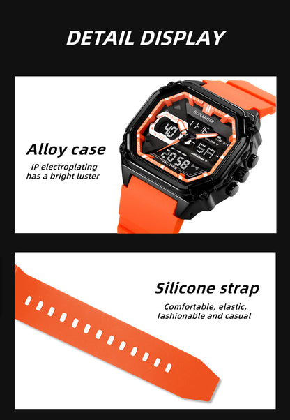 Blue Men's Dual Display Watch - Dual Time Digital Analog Waterproof Sports Watch