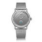 Silver Elegant Men's Watch with Leather Band - Small Seconds, Onion Crown Detail