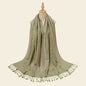 Green Elegant Retro Paisley Print Scarf for Women - Soft Fashion Shawl Wrap 185x70cm