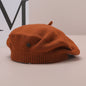 Brown Vintage Inspired Knitted Beret - Stretchy & Comfortable Wool Blend Cap