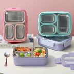 Green 3-Compartment Stainless Steel Bento Lunch Box - Leak-Proof, for Kids & Adults for School & Office