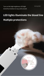 Black Professional Pet Nail Grinder Kit - LCD, LED, Laser, for Dogs & Cats