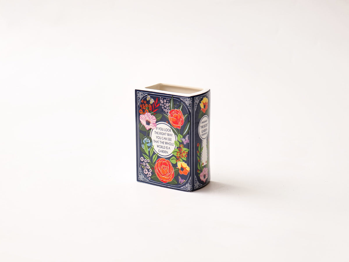 Literary Book Vase - Creative Ceramic Planter & Desk Organizer(Type B - 14x10x6.5cm)