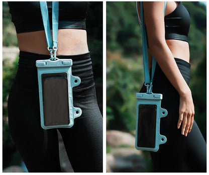 Mint Green 2-Pack Universal IPX8 Waterproof Phone Pouch with Lanyard - Touch Sensitive Case for Swimming & Outdoor Sports