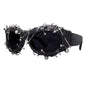 Black Edgy Punk Rock Spiked Sunglasses - Statement Goth Studded Eyewear