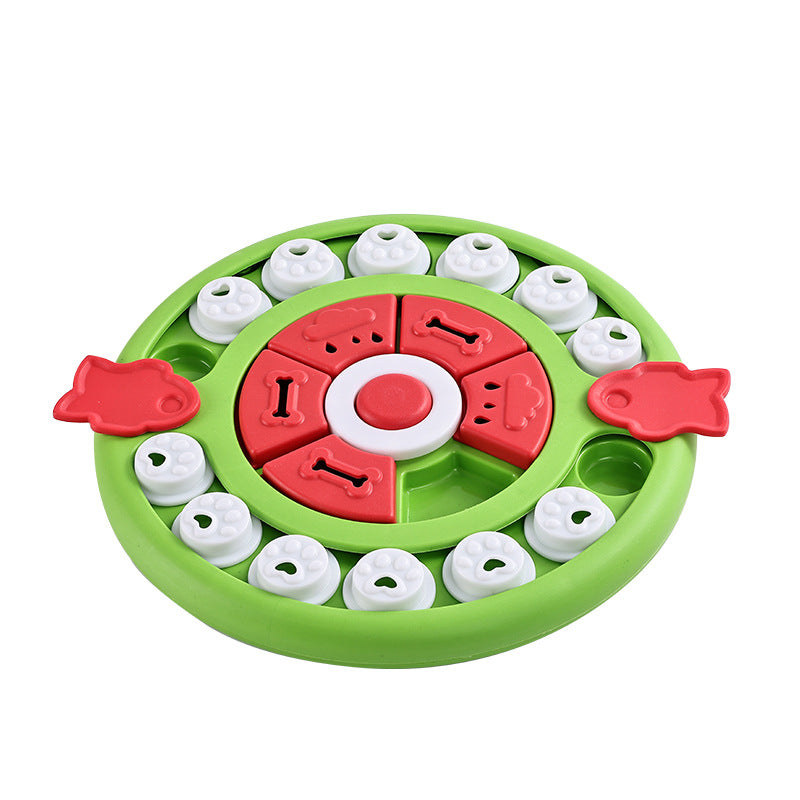 Green Interactive Pet Puzzle Feeder Toy - Slow Eating & Mental Stimulation Game for Dogs & Cats