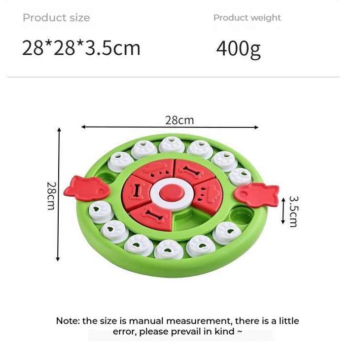 Green Interactive Pet Puzzle Feeder Toy - Slow Eating & Mental Stimulation Game for Dogs & Cats